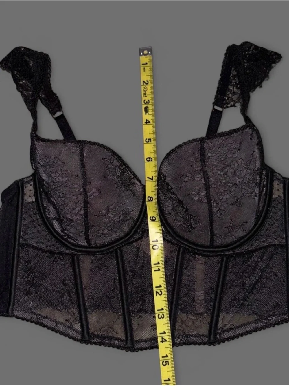 Victoria's Secret Black Lace Longline Bustier Bralette